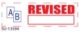 "Revised" 2 Color Pre-inked Stamp